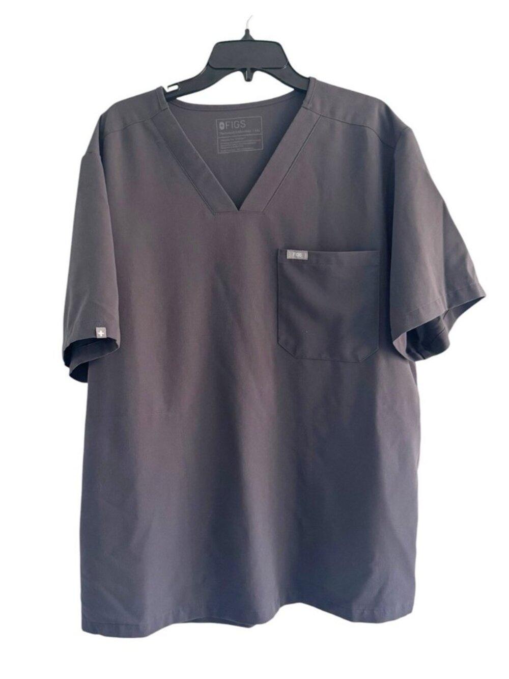 FIGS Men's Sz XXL Chisec Three-Pocket Scrub Top in Charcoal Gray